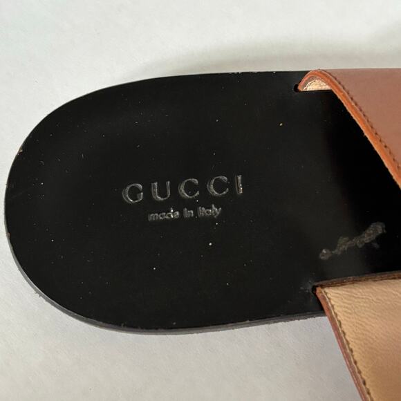 Gucci Marmont GG Thong Sandal Black Brown Slip On Flip Flop Flat Size EU 39 US 9 - Picture 10 of 10